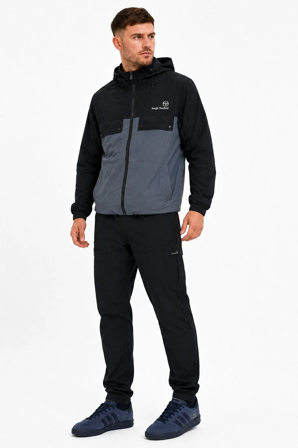 Sergio Tacchini STM21327 Alba Hooded Jacket 377 - Black/Turbulence
