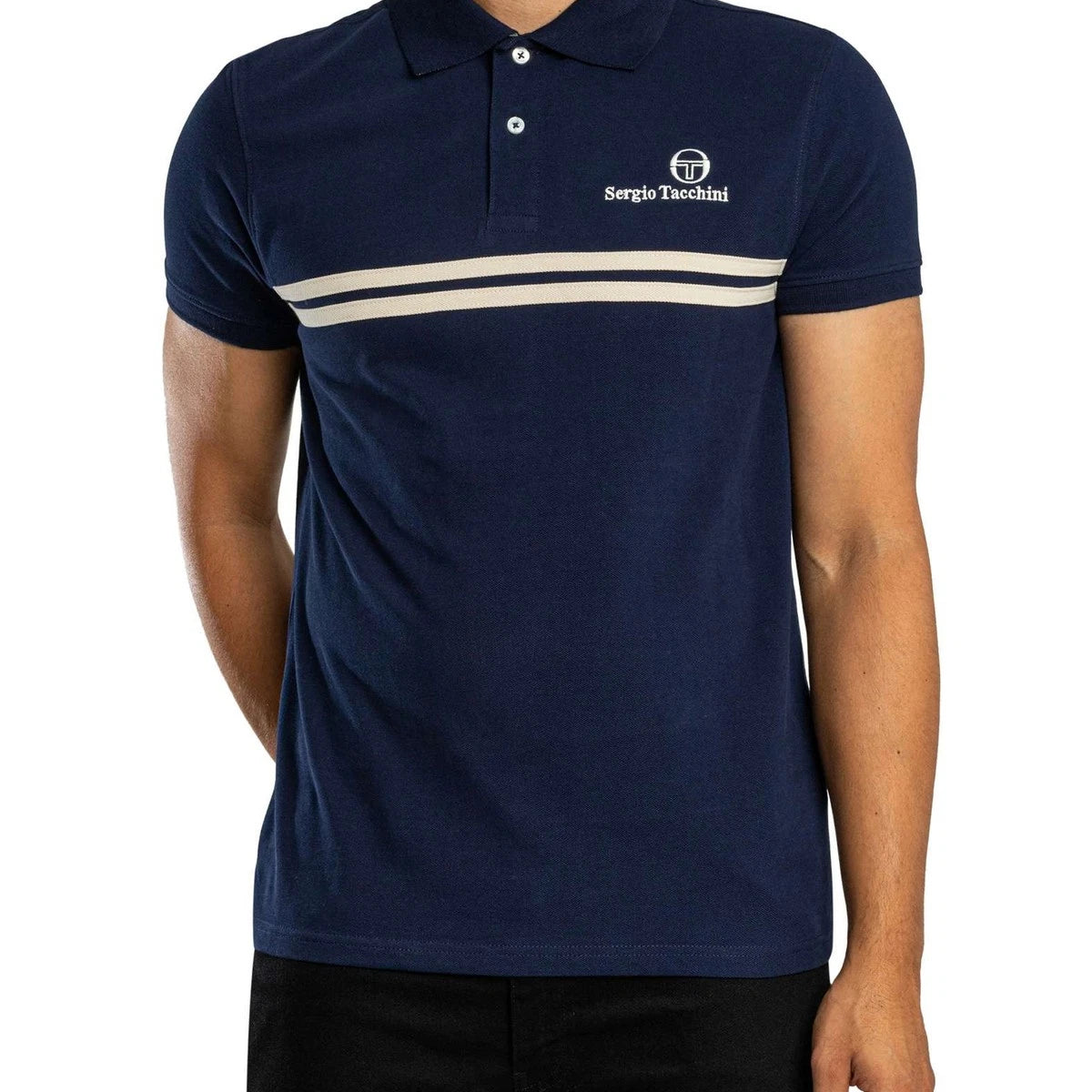 Sergio Tacchini STM1140 New Supermac Polo Shirt 563 - Maritime Blue/Peyote