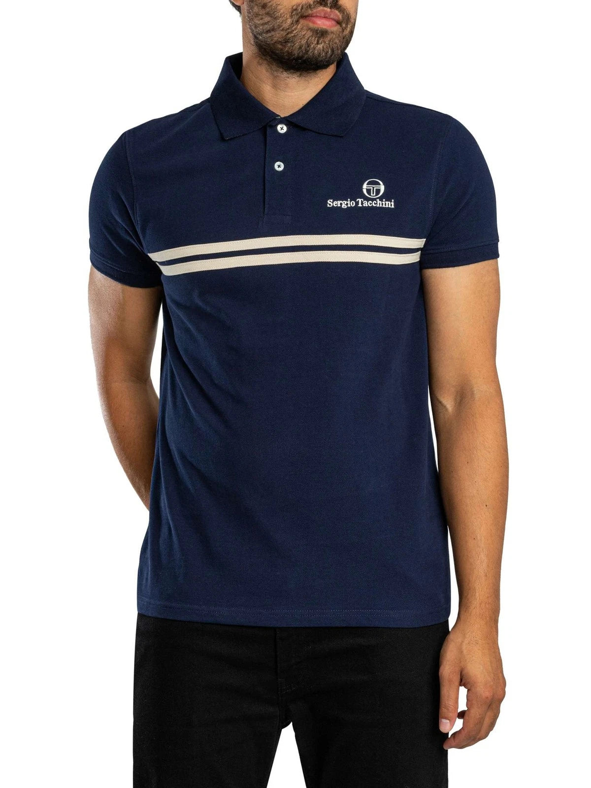 Sergio Tacchini STM1140 New Supermac Polo Shirt 563 - Maritime Blue/Peyote
