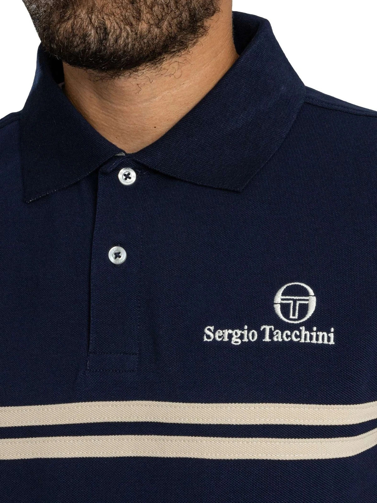 Sergio Tacchini STM1140 New Supermac Polo Shirt 563 - Maritime Blue/Peyote