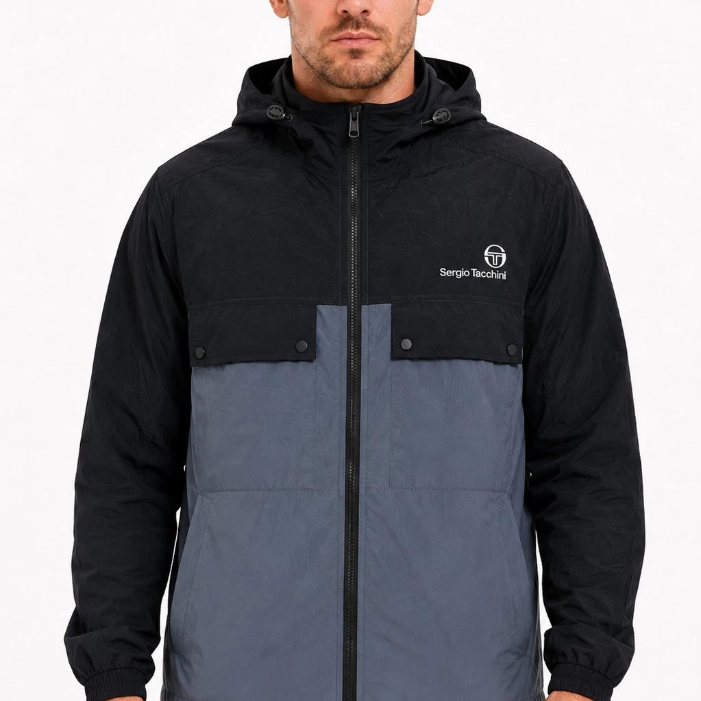 Sergio Tacchini STM21327 Alba Hooded Jacket 377 - Black/Turbulence