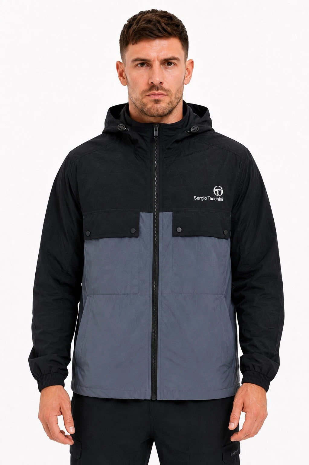 Sergio Tacchini STM21327 Alba Hooded Jacket 377 - Black/Turbulence