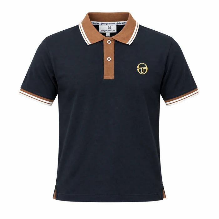 Sergio Tacchini STM21371 Con 020 Polo 270 - Black/Potting Soil/Gardenia