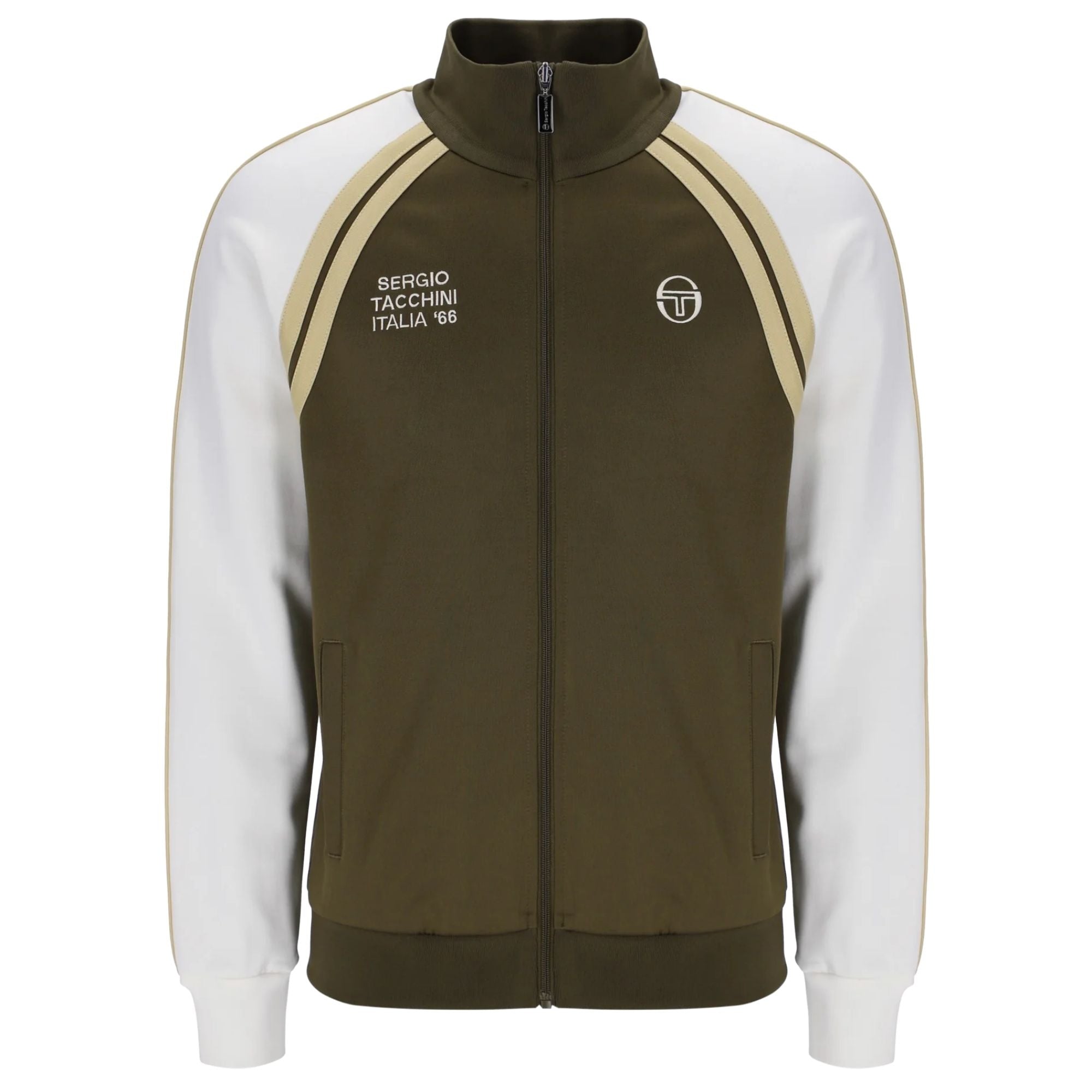 Sergio Tacchini STM12241 Ghibli Davis Track Top - Dark Olive/Mojave Desert/Gardenia