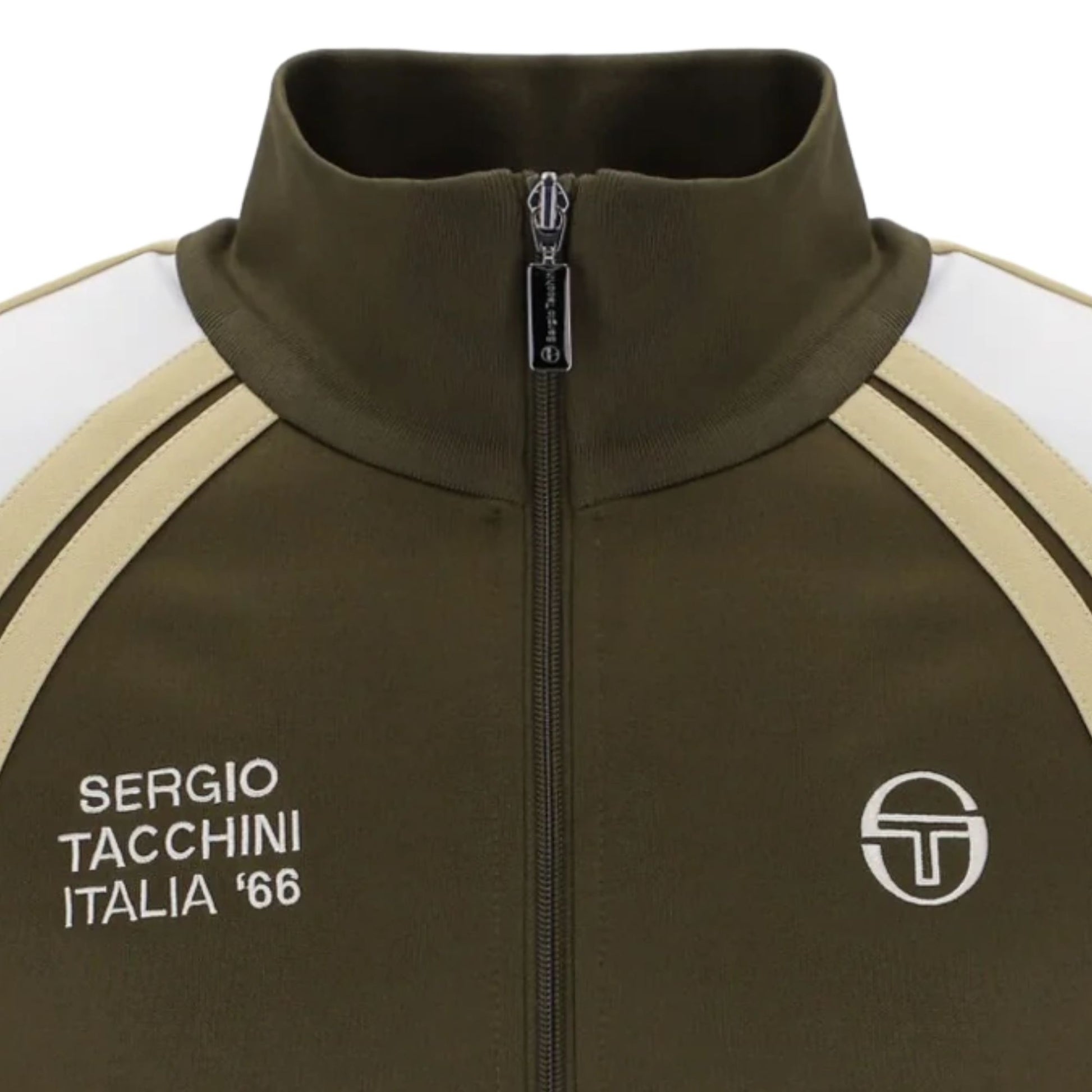 Sergio Tacchini STM12241 Ghibli Davis Track Top - Dark Olive/Mojave Desert/Gardenia