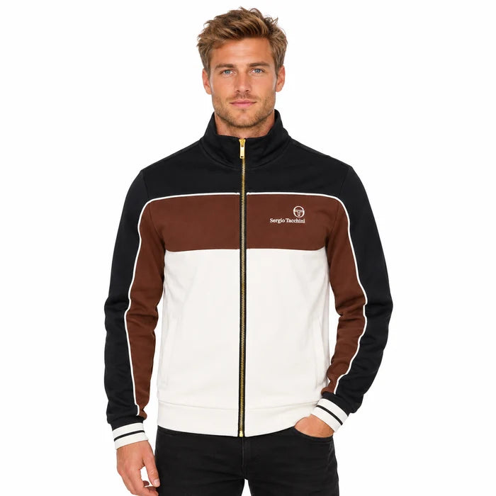 Sergio Tacchini STM21356 Spiga Track Top 270 - Black/PottingSoil/Gardenia