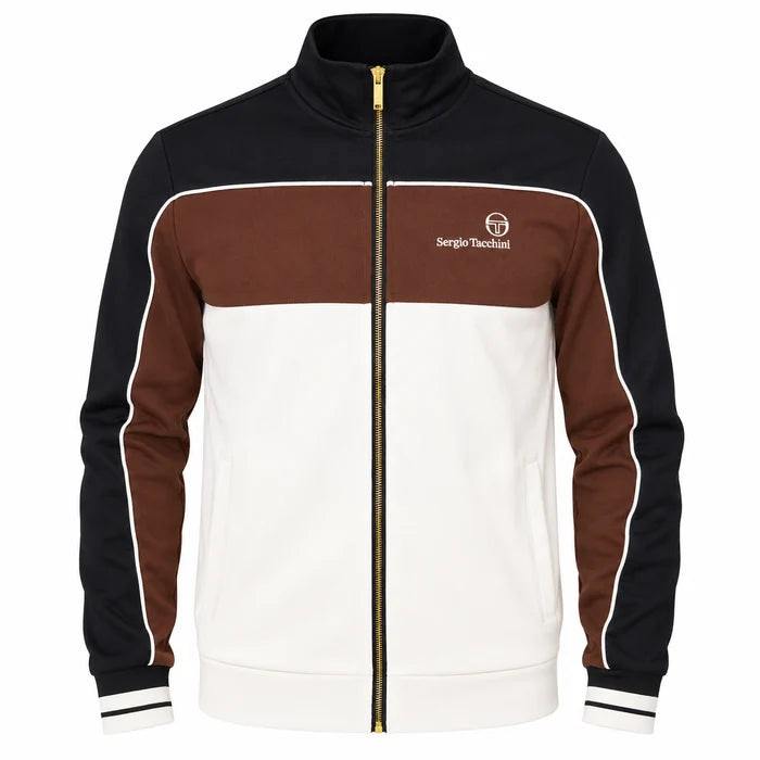 Sergio Tacchini STM21356 Spiga Track Top 270 - Black/PottingSoil/Gardenia