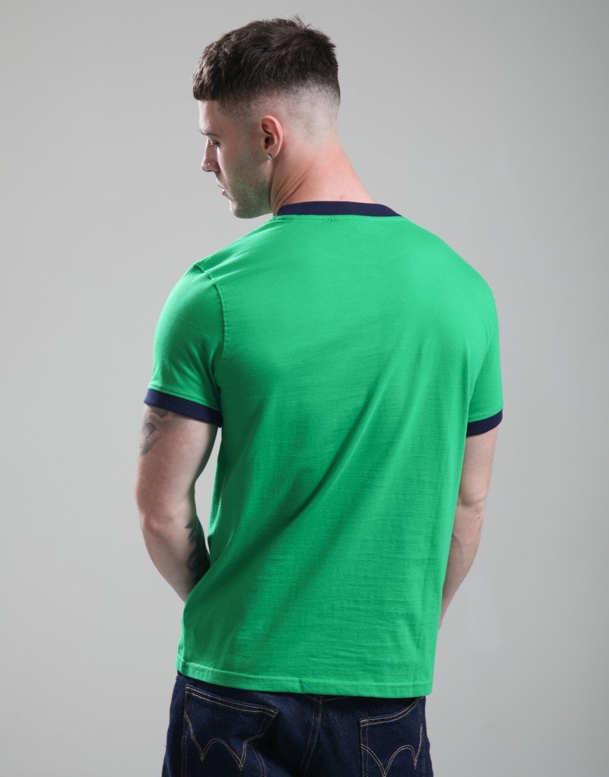 Sergio Tacchini STM14593 Master Crewneck T-Shirt 141 - Fern Green/Maritime Blue/White