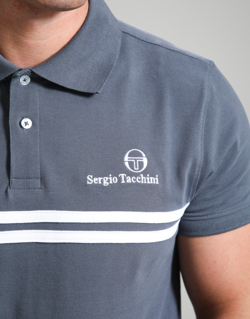 Sergio Tacchini STM1140 New Supermac Polo Shirt 595 - Turbulence/White