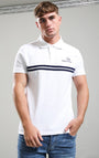 Sergio Tacchini STM1140 New Supermac Polo Shirt 603 - White/Maritime Blue/Princess Blue