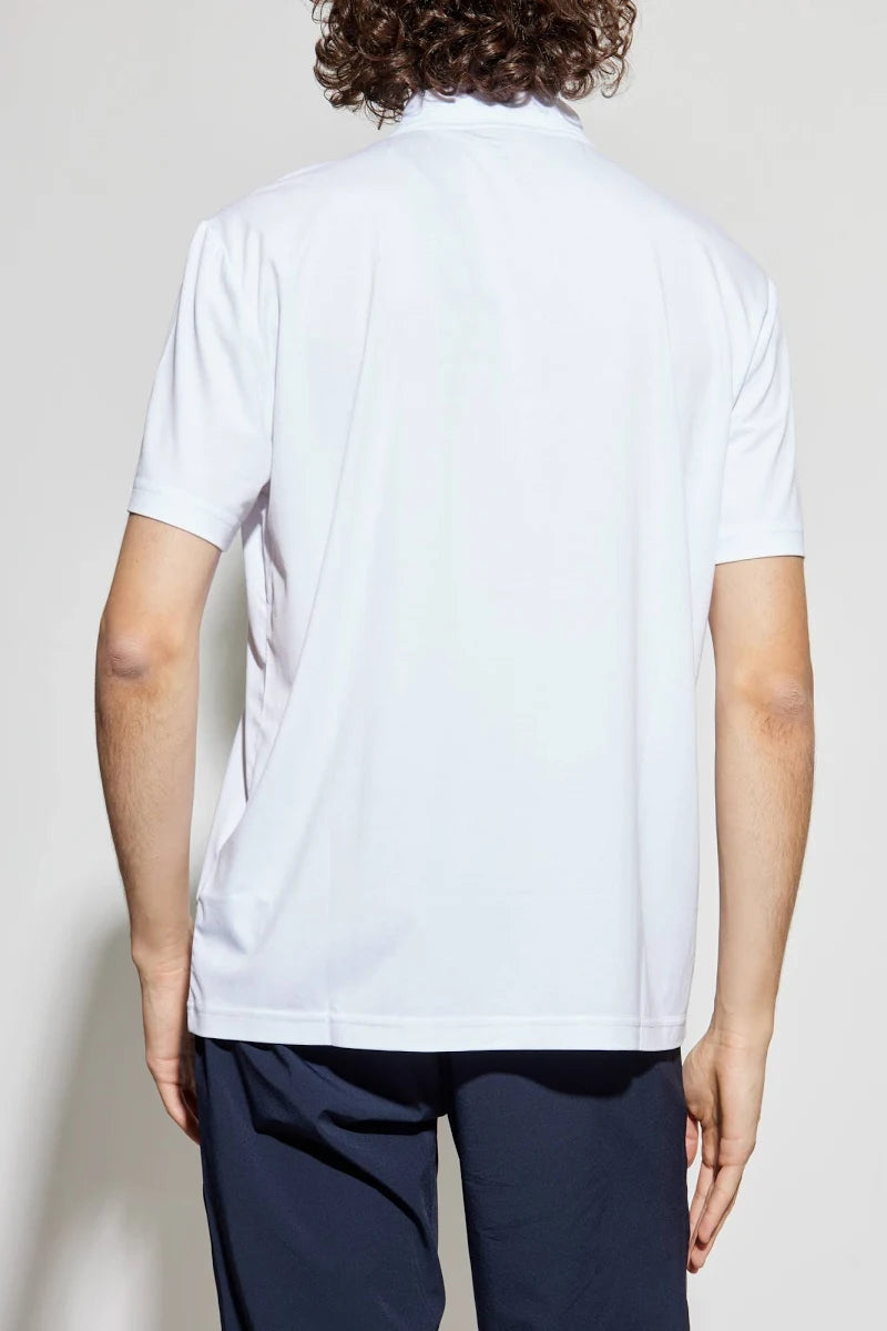 EA7 Emporio Armani 7M000845 Tennis Club Viscose-Blend Jersey Polo Shirt - White
