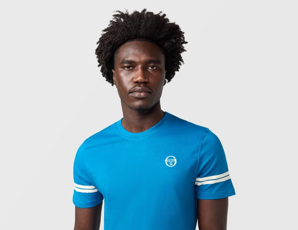 Sergio Tacchini STM18376 Grello Crewneck T-Shirt 266 - Mykonos Blue/Gardenia