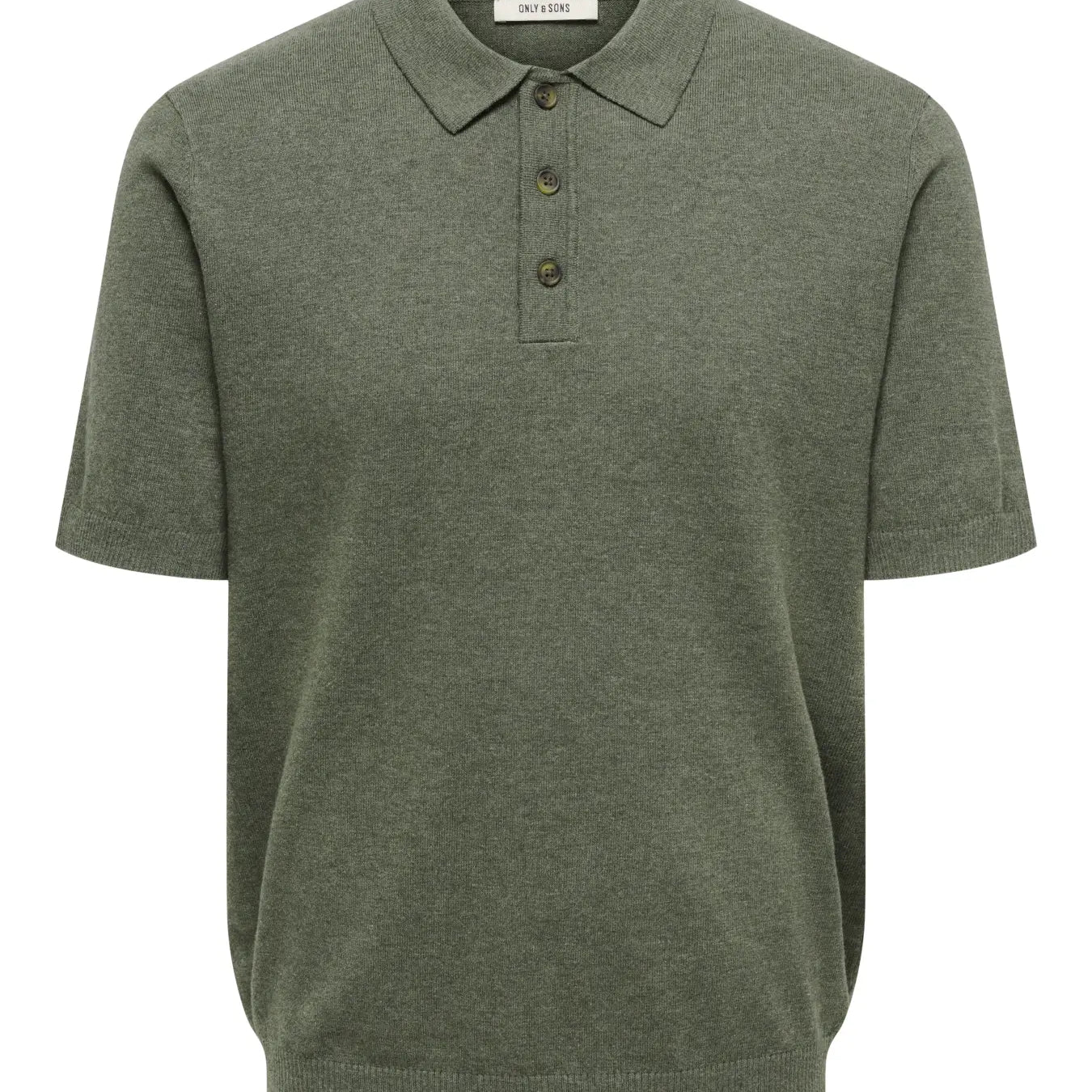 Only & Sons Loui Regular Knitted Polo T-Shirt - Castor Grey/Melange