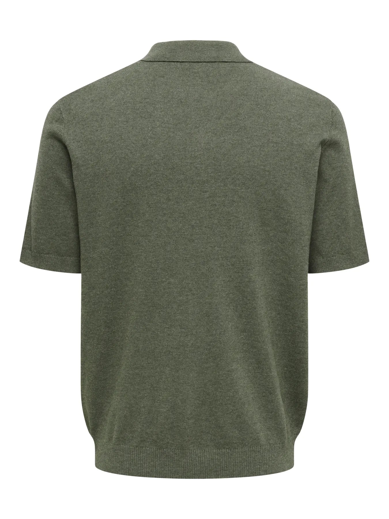 Only & Sons Loui Regular Knitted Polo T-Shirt - Castor Grey/Melange