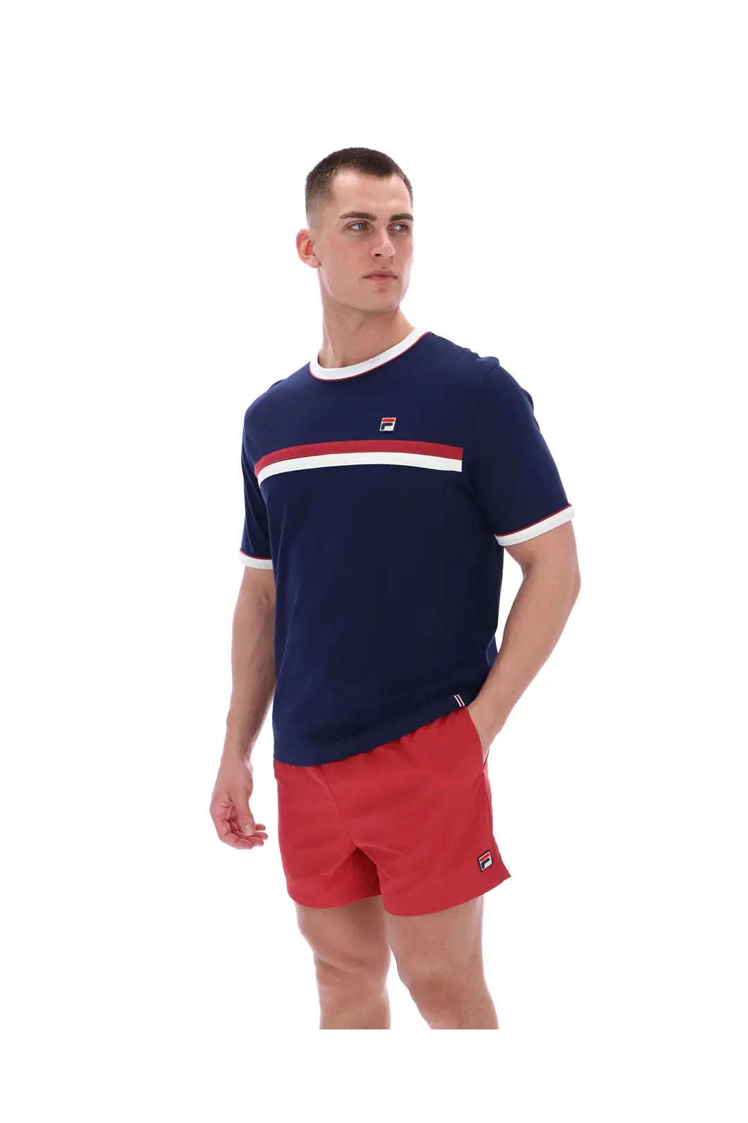 Fila SS26MH046 Rosario T-Shirt 410 - Fila Navy/Gardenia Garnet
