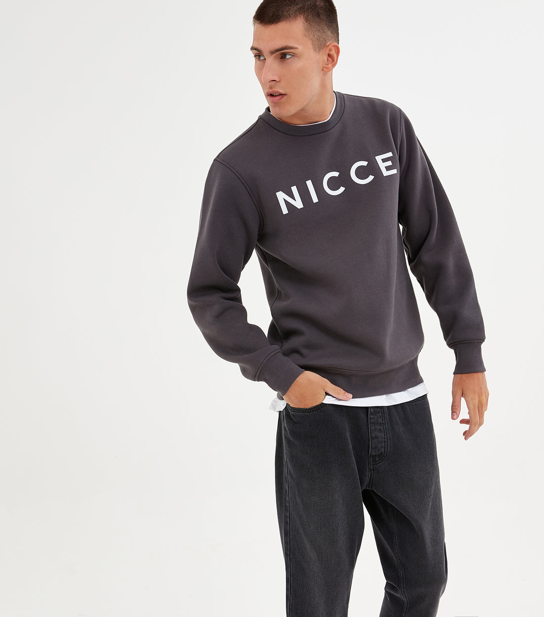 Nicce reflective logo sweatshirt new arrivals