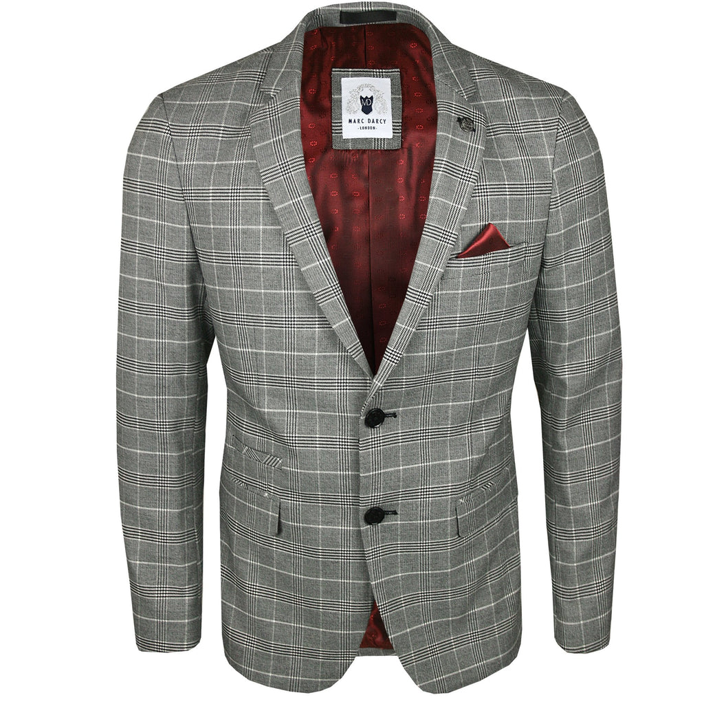 MARC DARCY ROSS CHECK BLAZER GREY