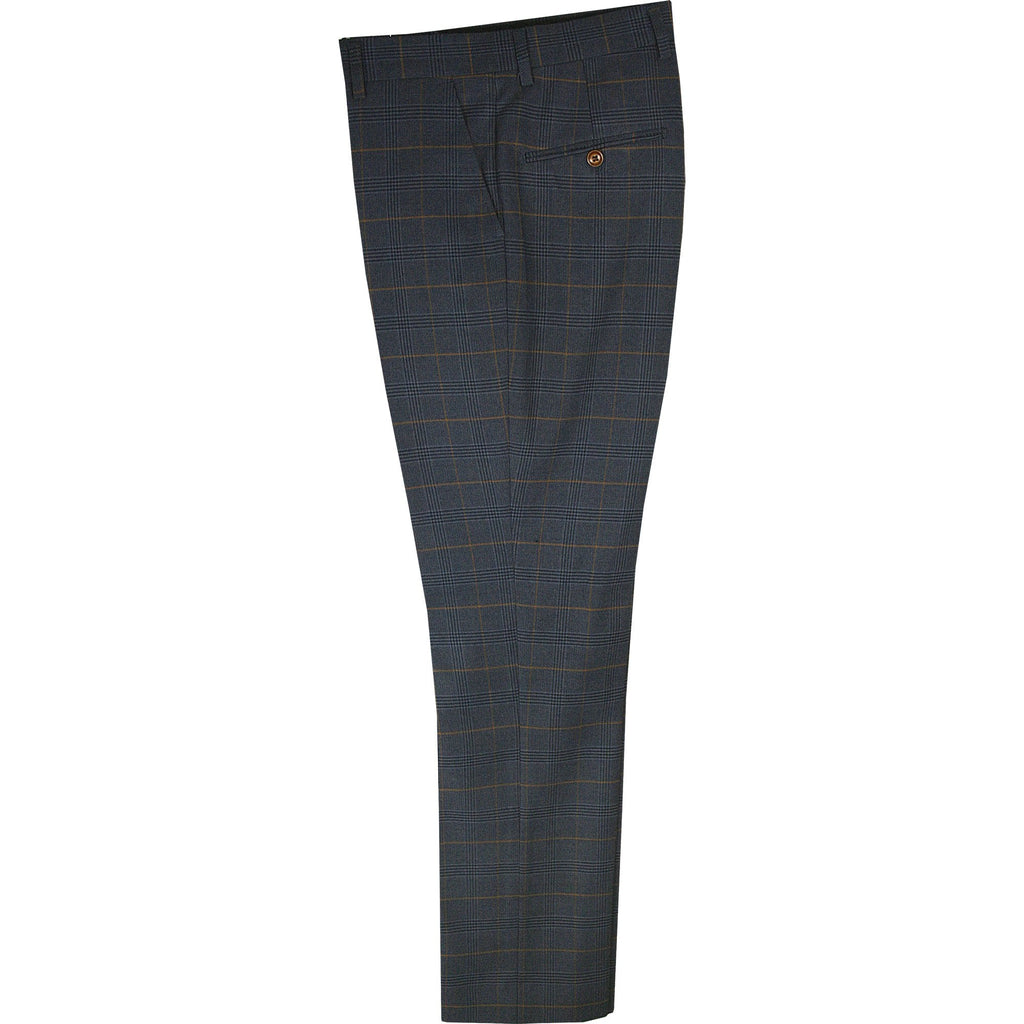 MARC DARCY JENSON CHECK TROUSER MARINE NAVY