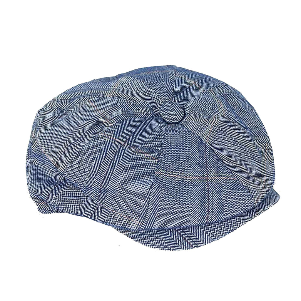CAVANI CONNALL BAKER STYLE FLAT CAP BLUE