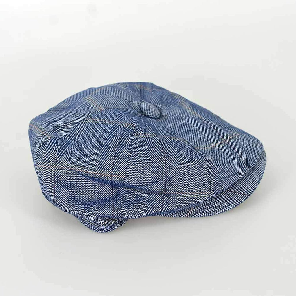 CAVANI CONNALL BAKER STYLE FLAT CAP BLUE