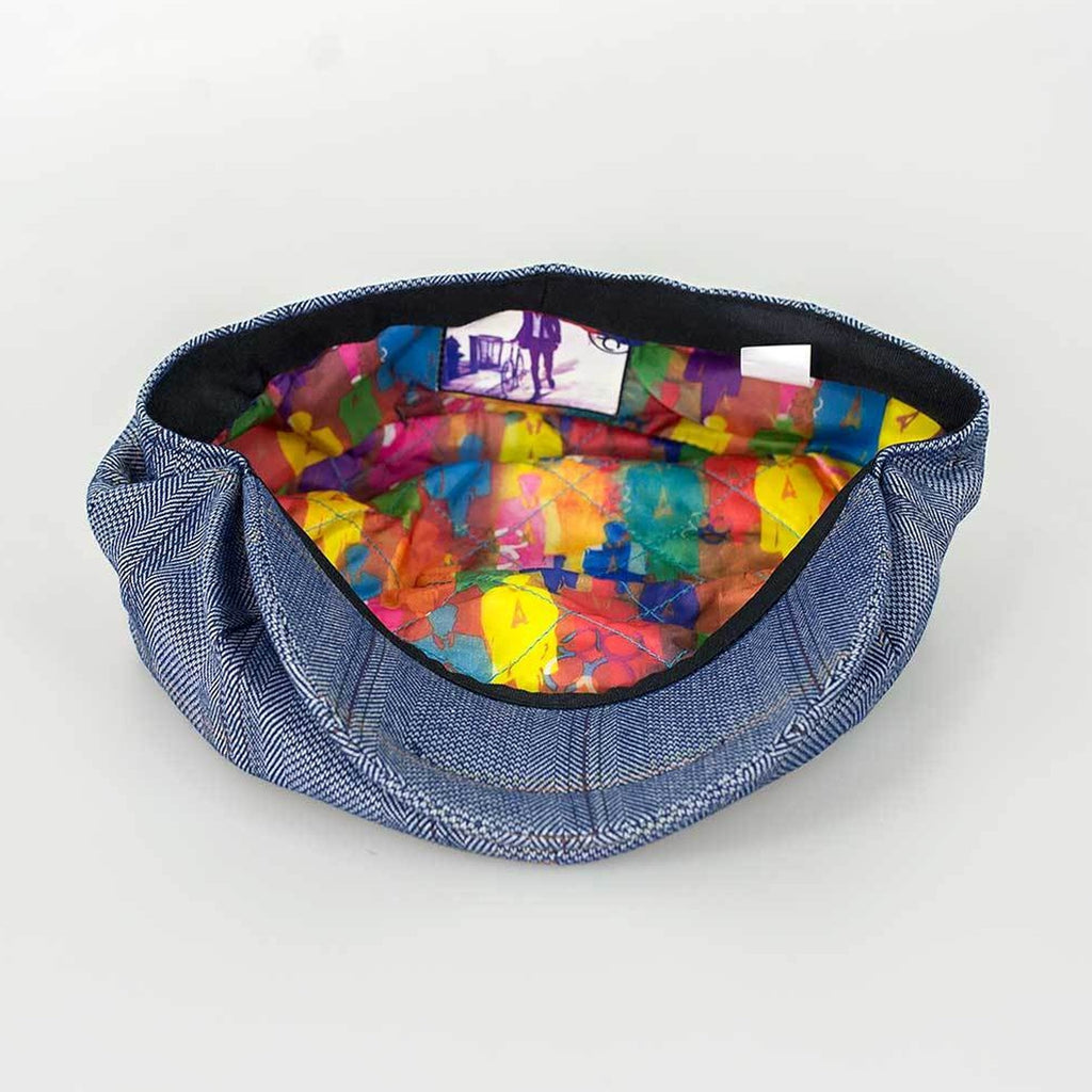 CAVANI CONNALL BAKER STYLE FLAT CAP BLUE