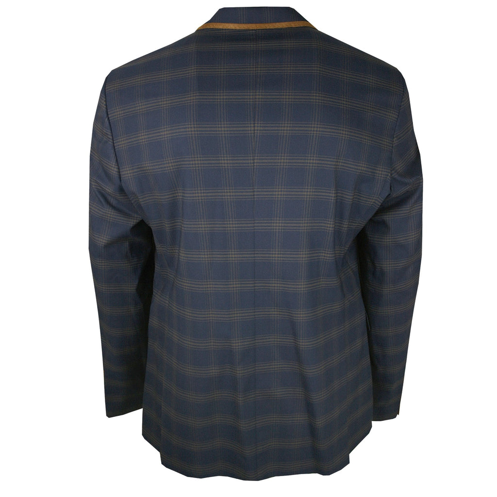 FRATELLI UNITI FJK1015 CHECKED BLAZER NAVY/TAN