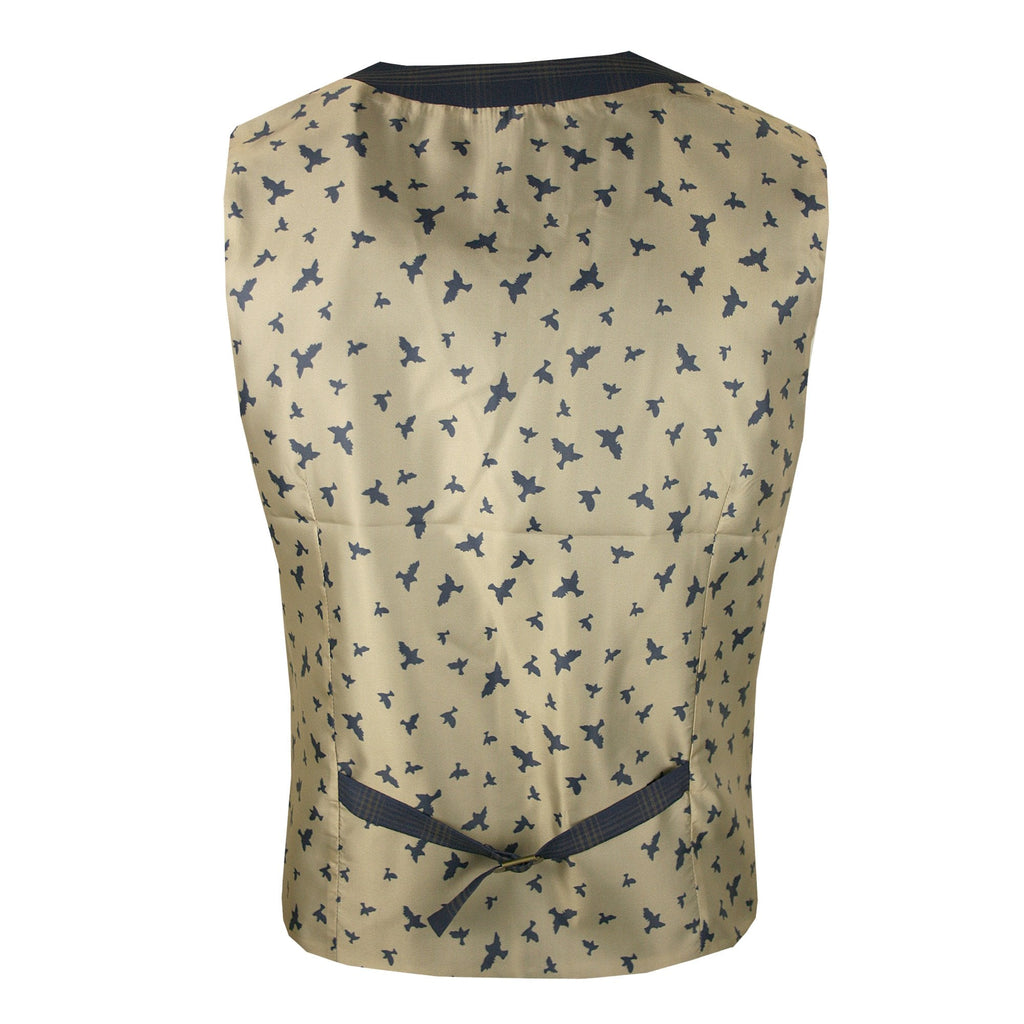 FRATELLI UNITI FWC1015 CHECKED WAISTCOAT NAVY/TAN