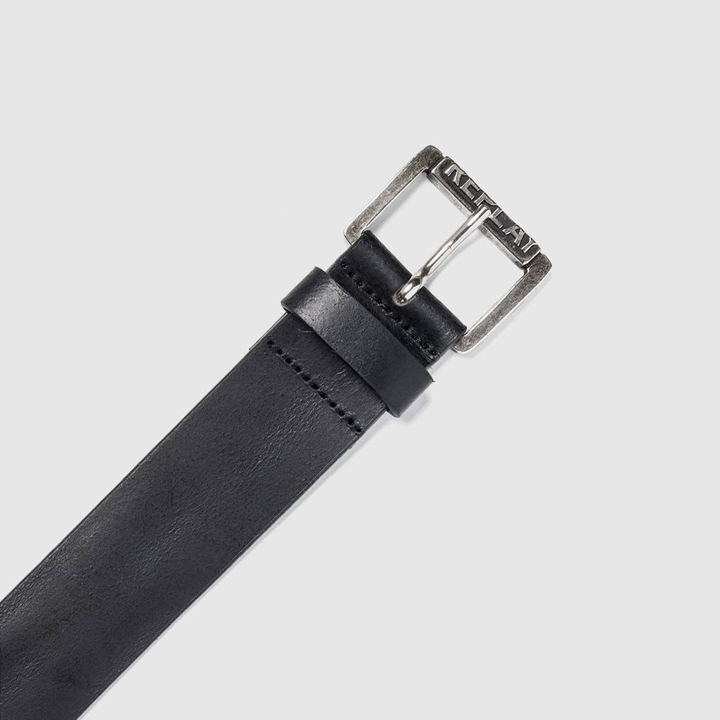 REPLAY AM2509 CRUST LEATHER BELT BLACK