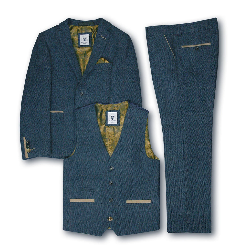 MARC DARCY JUNIOR DION 3-PIECE SUIT BLUE (AGE 9-14)