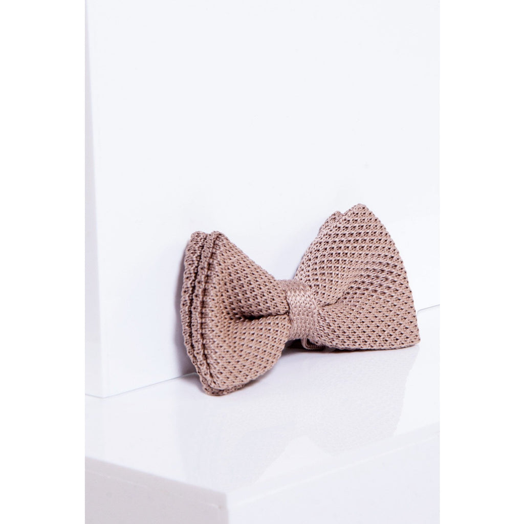 MARC DARCY KNITTED DOUBLE LAYER BOW TIE OAK
