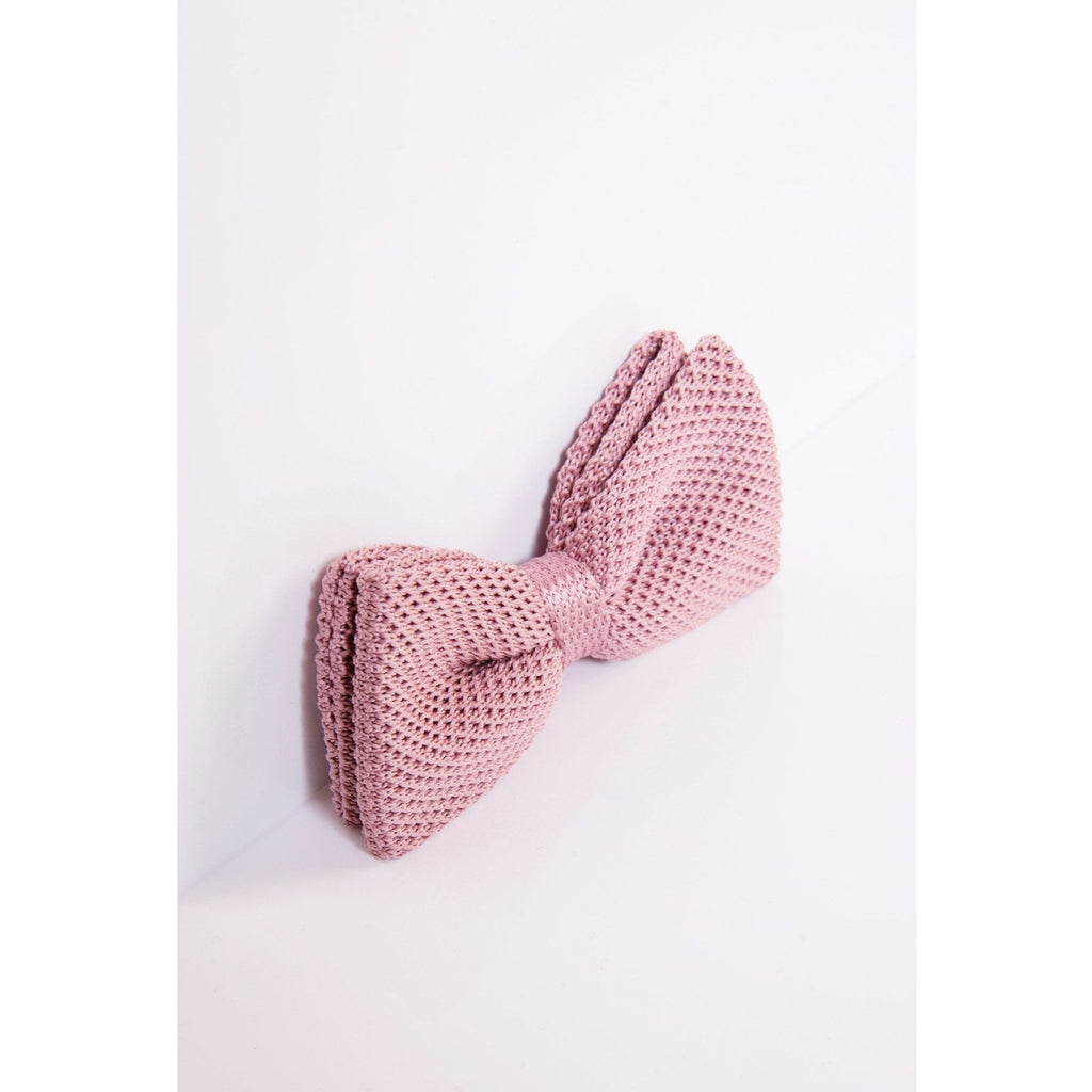 MARC DARCY KNITTED DOUBLE LAYER BOW TIE BLUSH PINK
