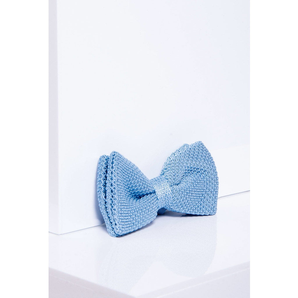 Knitted Double Layer Bow Tie Sky Blue