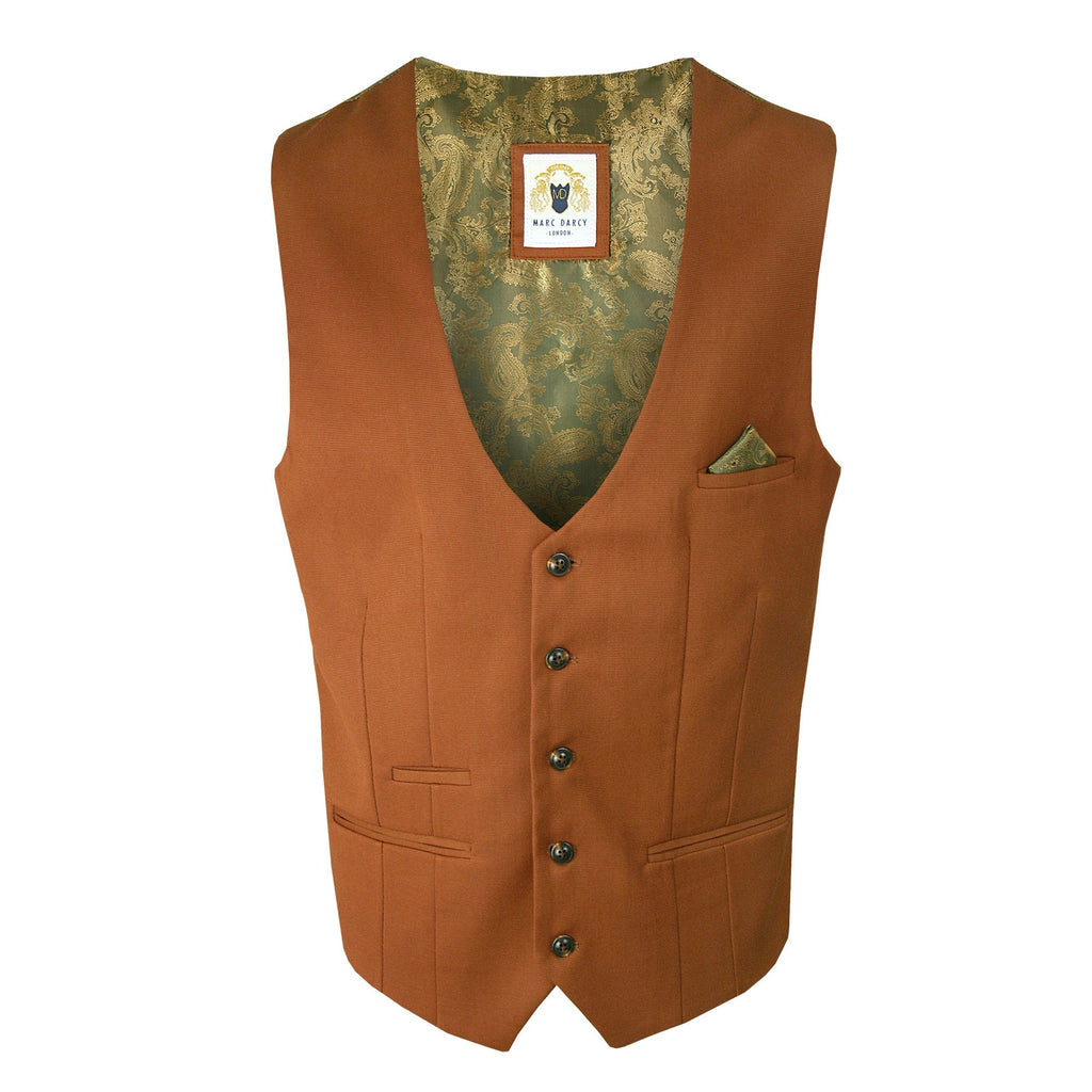 MARC DARCY KELLY SINGLE BREASTED WAISTCOAT TAN