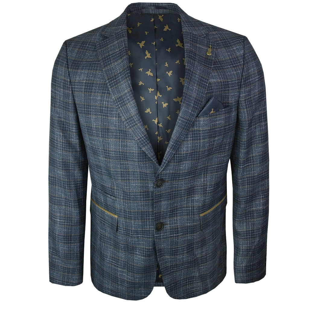 FRATELLI UNITI FJK1043 CHECK BLAZER NAVY