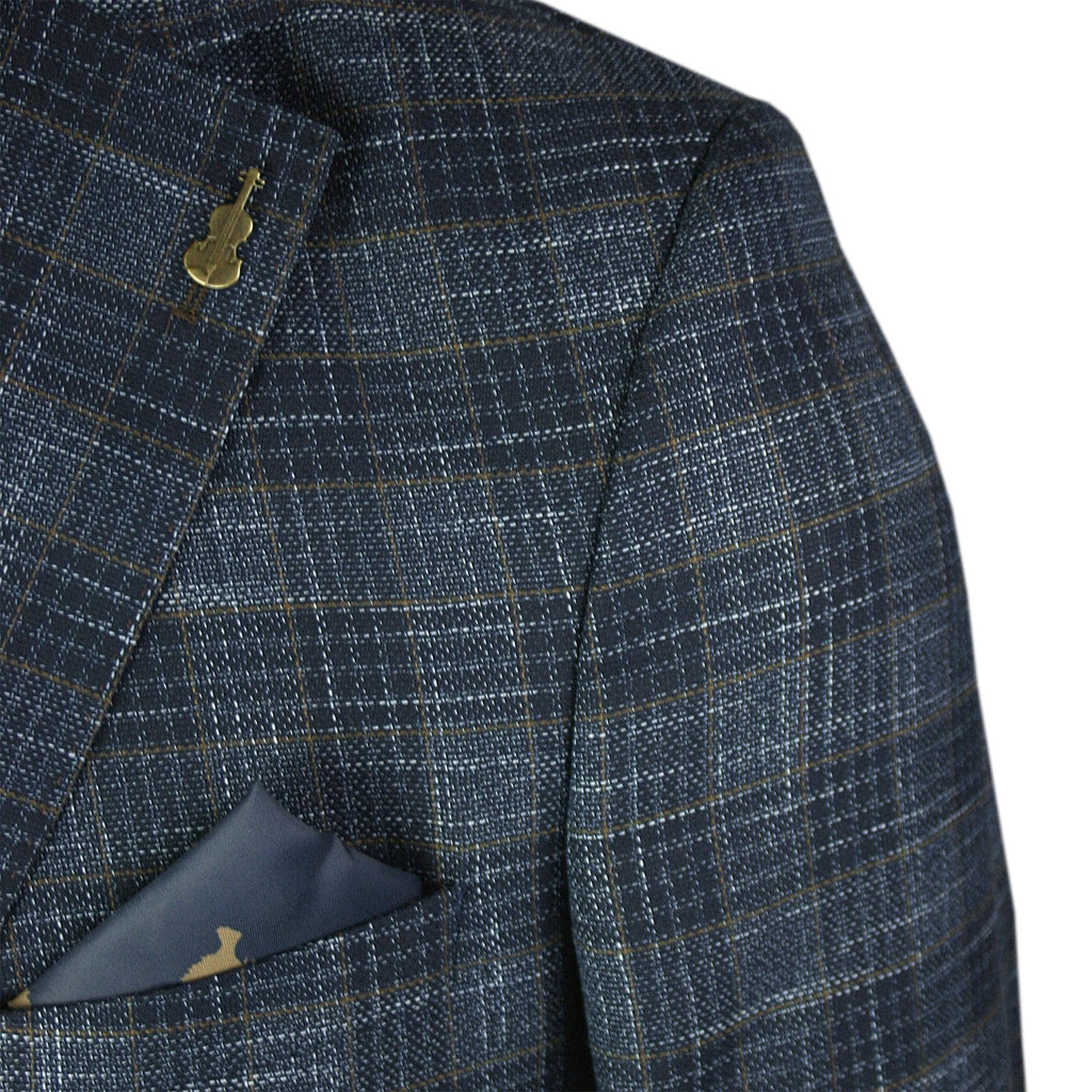 FRATELLI UNITI FJK1043 CHECK BLAZER NAVY