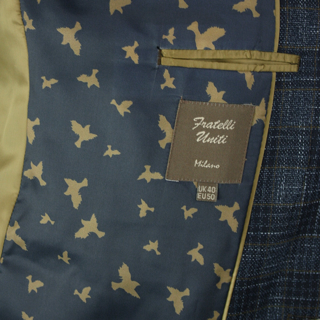 FRATELLI UNITI FJK1043 CHECK BLAZER NAVY