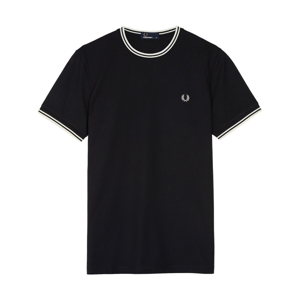 FRED PERRY M1588 TWIN TIPPED T-SHIRT BLACK