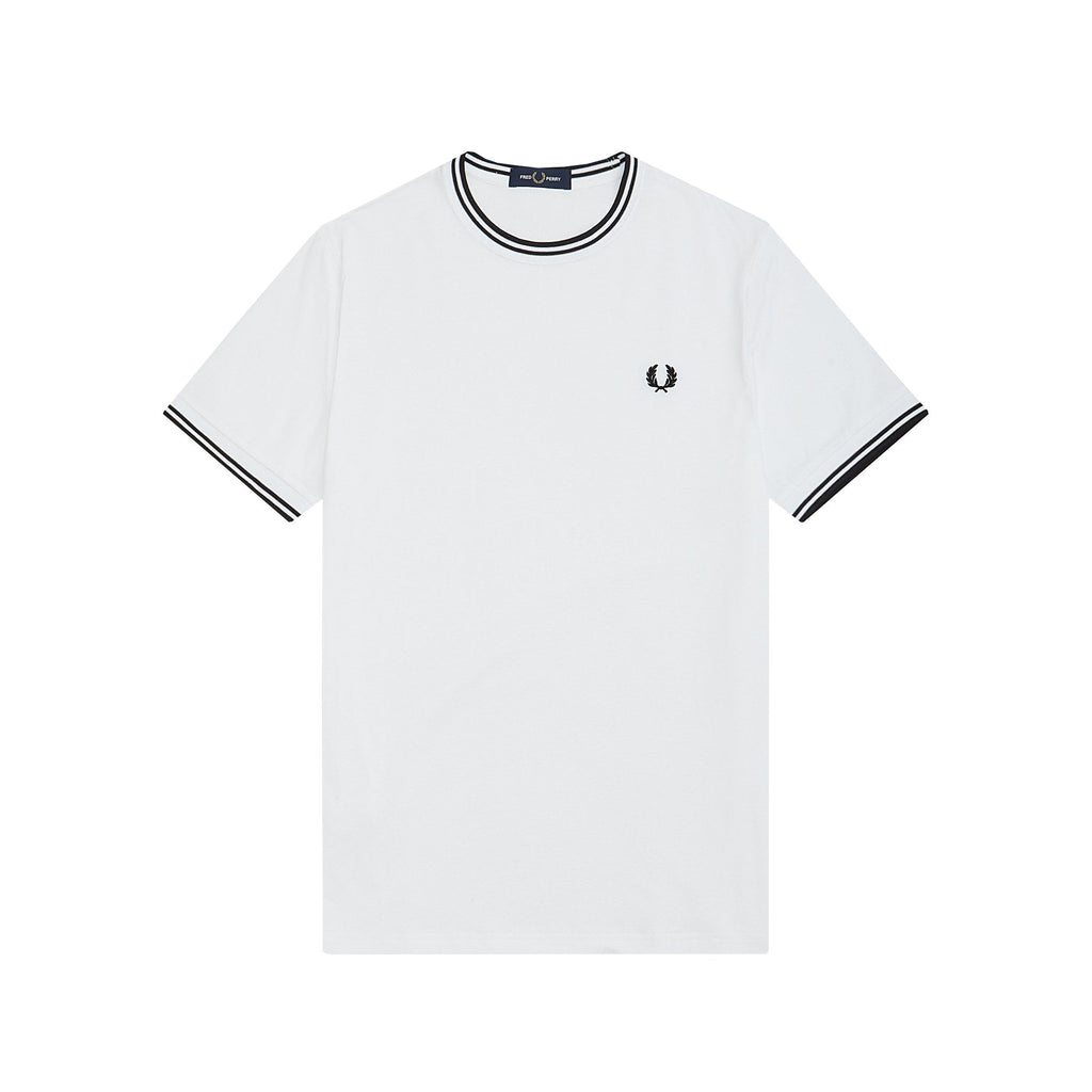 FRED PERRY M1588 TWIN TIPPED T-SHIRT WHITE