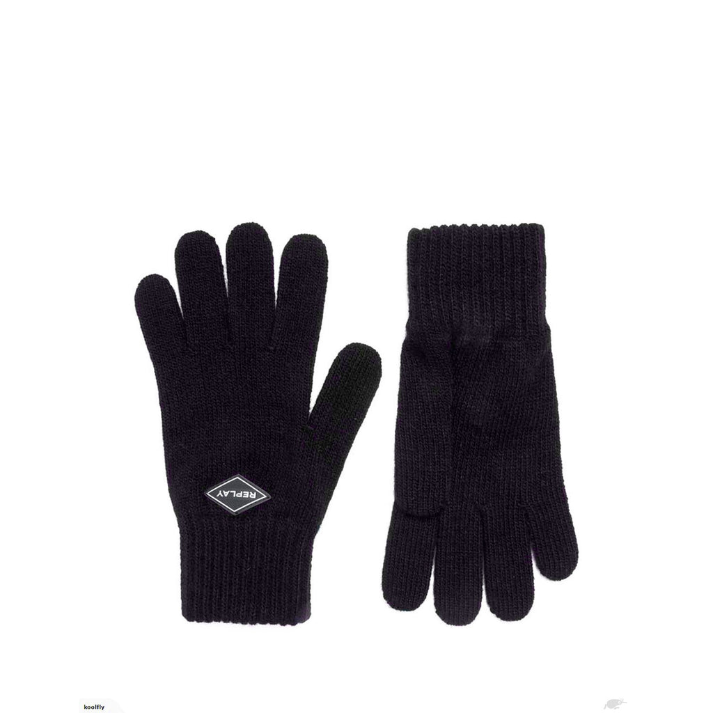 REPLAY AM6046 KNIT GLOVES NAVY