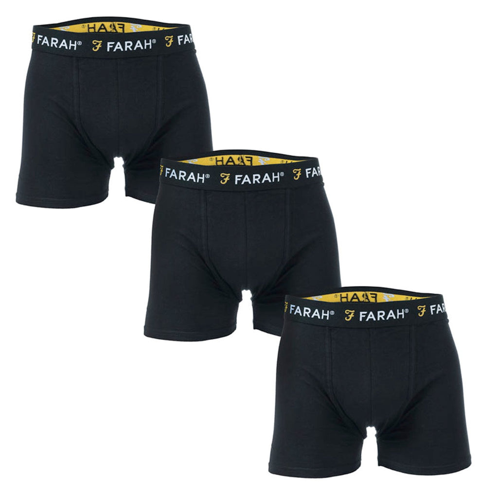 FARAH SAGINAW 3 PACK BOXERS BLACK