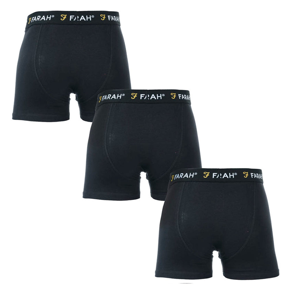 FARAH SAGINAW 3 PACK BOXERS BLACK