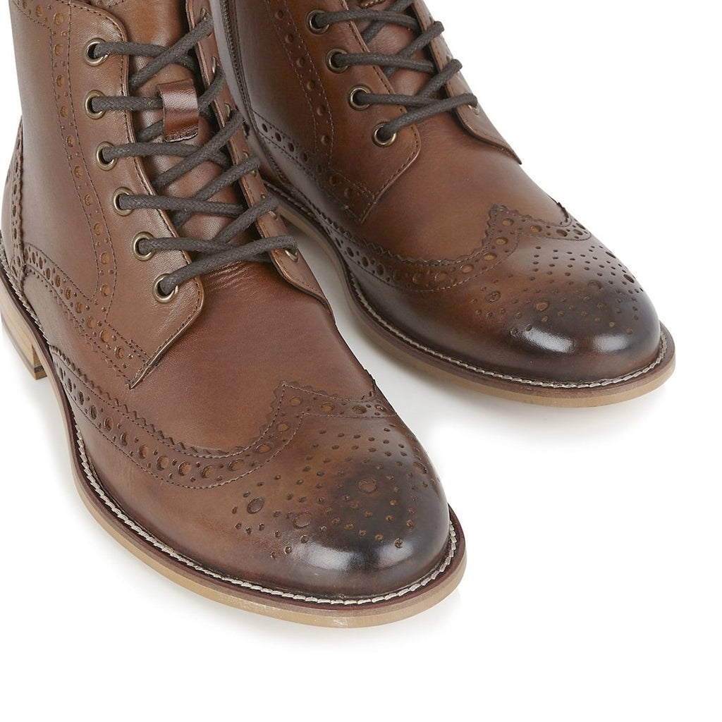 LONDON BROGUES GATSBY BOOT CHESTNUT