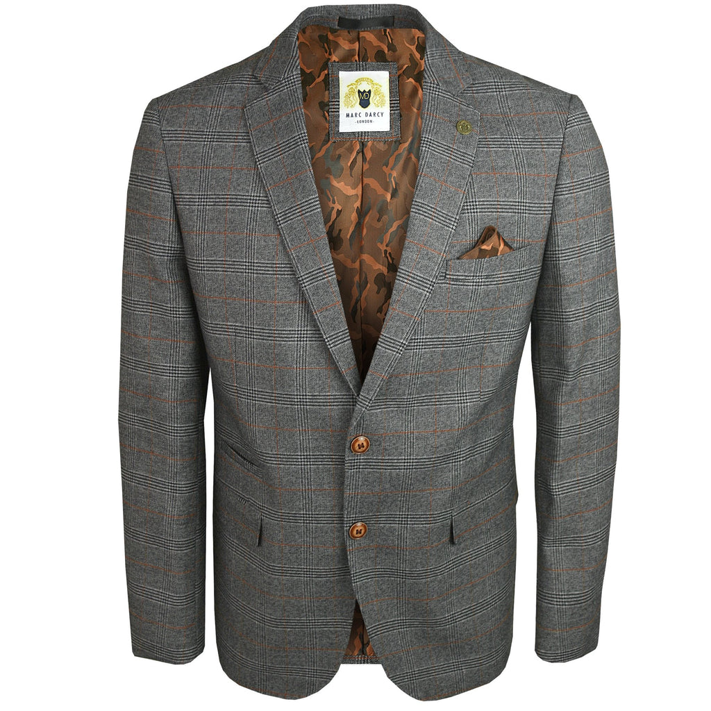 MARC DARCY JENSON CHECK BLAZER GREY