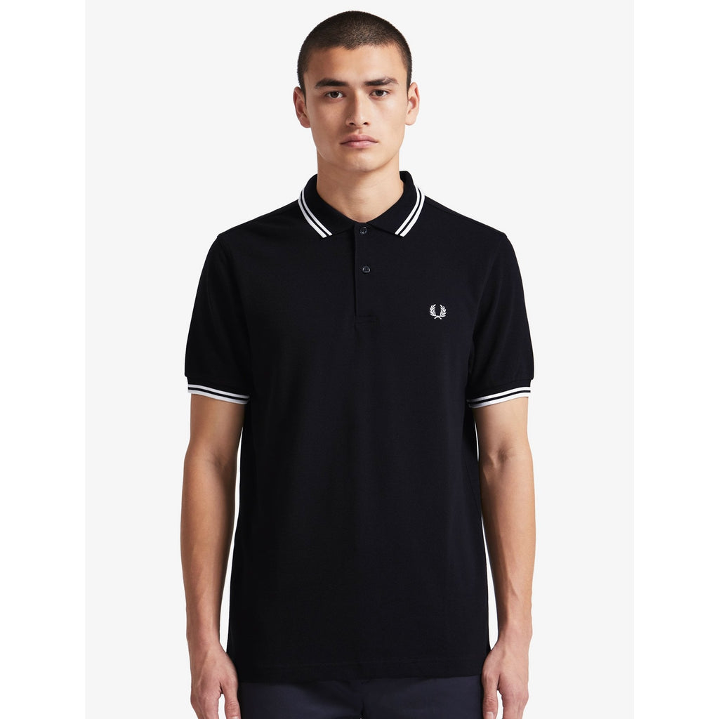 FRED PERRY M3600 TWIN TIPPED POLO NAVY/WHITE