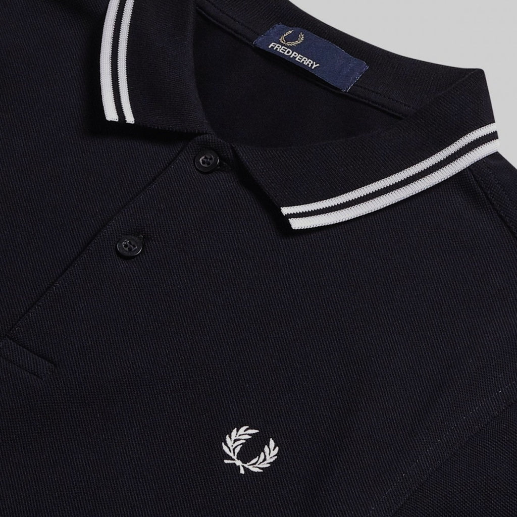 FRED PERRY M3600 TWIN TIPPED POLO NAVY/WHITE