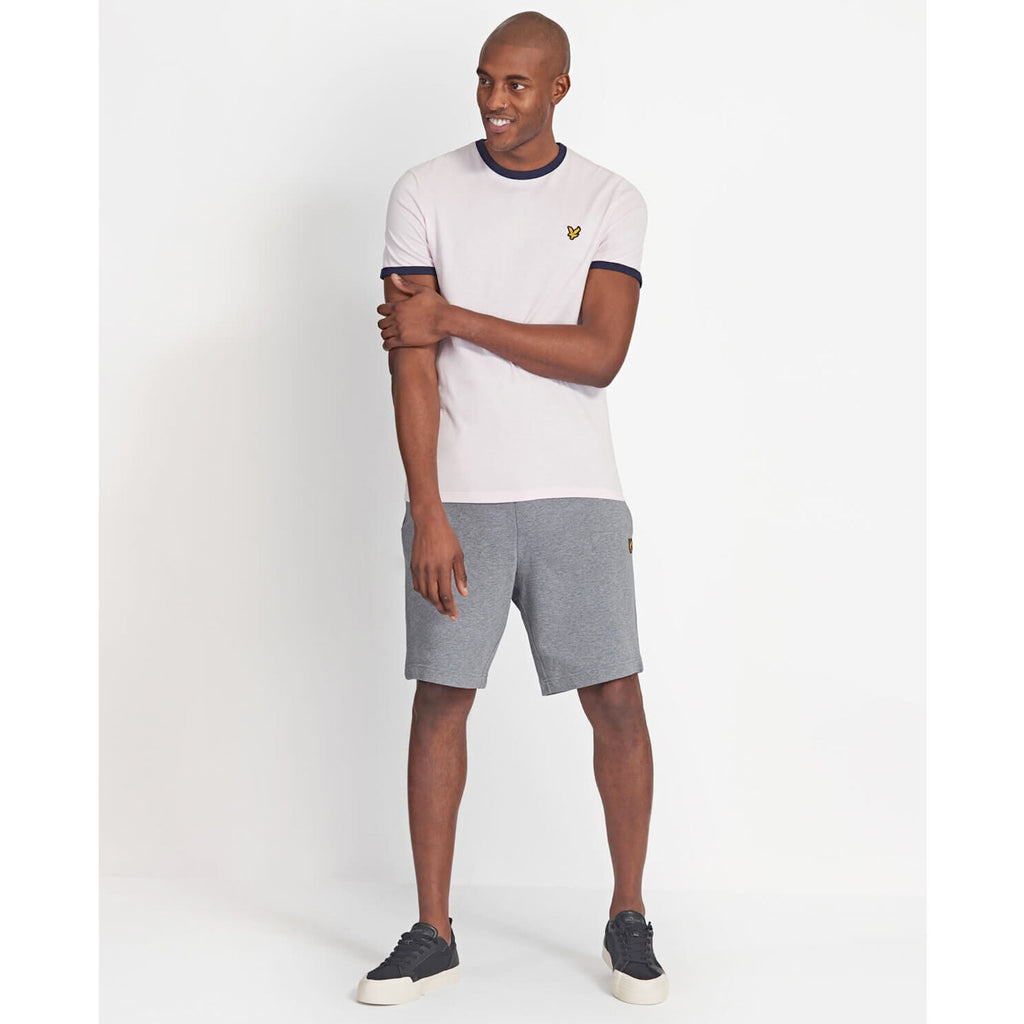 LYLE & SCOTT RINGER T-SHIRT STRAWBERRY CREAM/NAVY