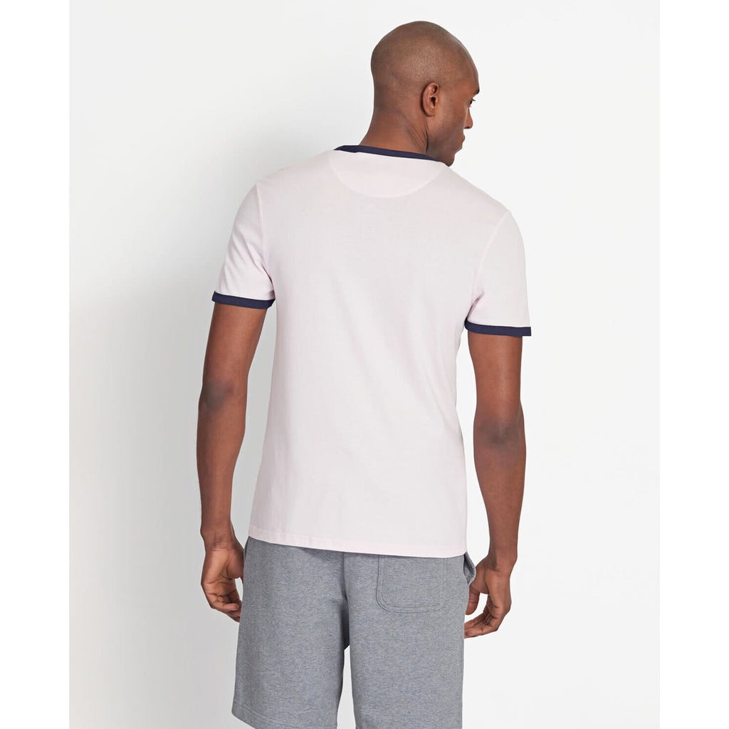 LYLE & SCOTT RINGER T-SHIRT STRAWBERRY CREAM/NAVY