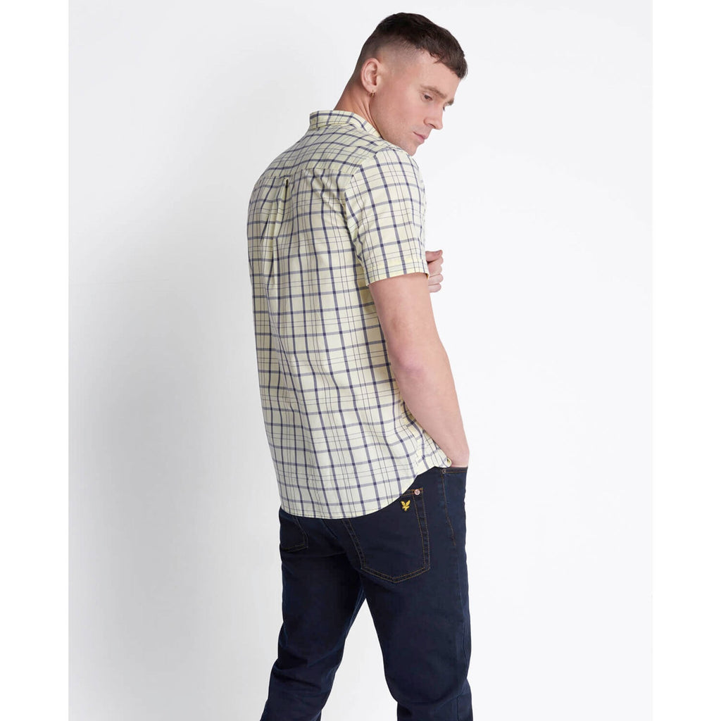 LYLE & SCOTT SHORT SLEEVE CHECK SHIRT BUTTERCREAM
