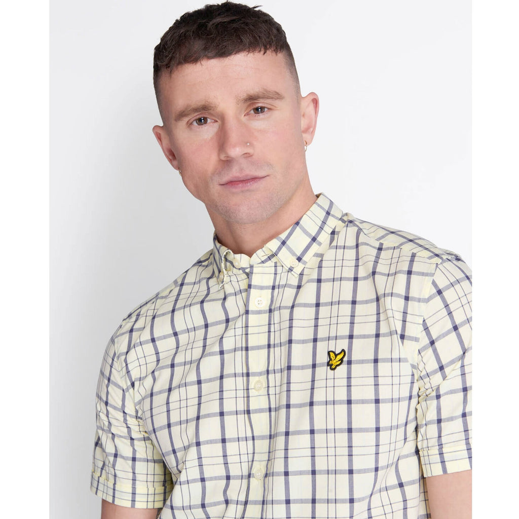 LYLE & SCOTT SHORT SLEEVE CHECK SHIRT BUTTERCREAM