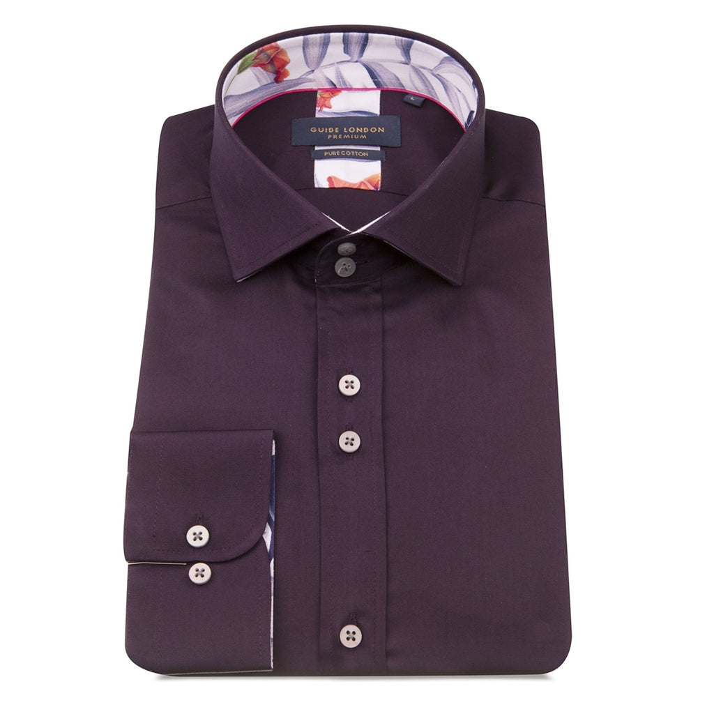 GUIDE LONDON LS.75487 SHIRT PLUM